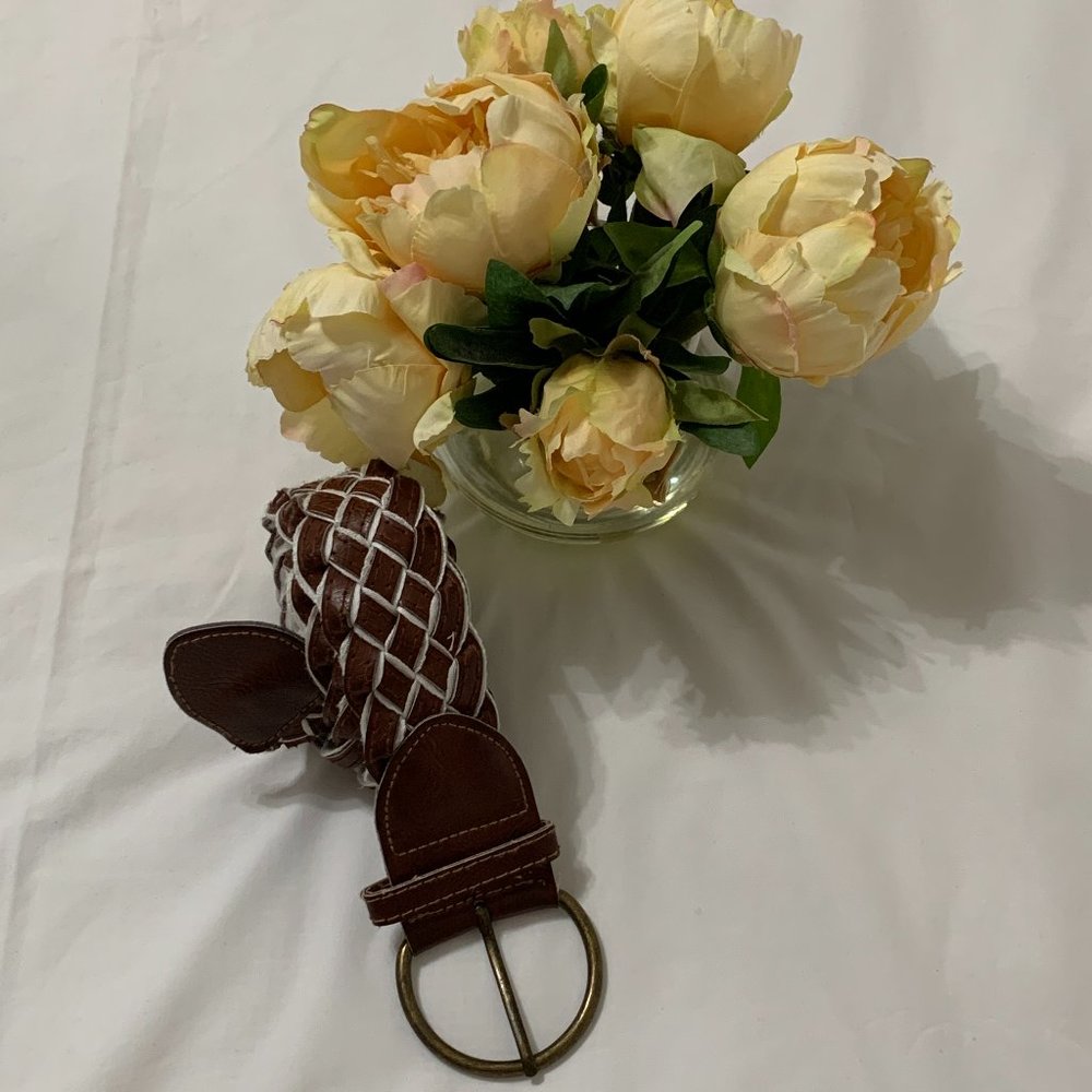 Junior´s Brown/White Braided Belt, Size 5